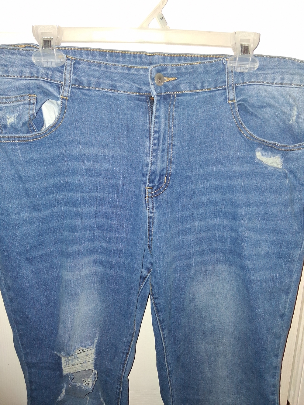 Blue Distressed Women’s Jeans - Picture 4 of 6